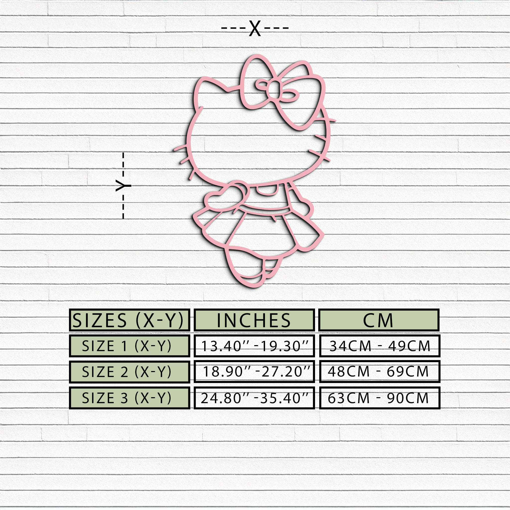 Pink Cute Cat Silhouette Metal Wall Art – Playful Character Design - KAFGP007