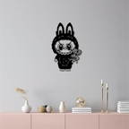 Pink Labubu Metal Wall Art – Playful Character Silhouette Decor - KAFGP008