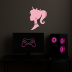 Pink Barbie Silhouette Metal Wall Art – Crowned Princess Profile Decor - KAFGP021