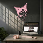 Kuromi Silhouette Metal Wall Art – Cute Gothic Character Design - KAFGP049