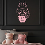 Labubu Silhouette Metal Wall Art – Cute Monster Design - KAFGP050