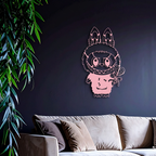 Labubu Silhouette Metal Wall Art – Cute Monster Design - KAFGP050