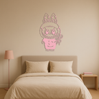 Labubu Silhouette Metal Wall Art – Cute Monster Design - KAFGP050