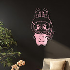 Labubu Silhouette Metal Wall Art – Cute Monster Design - KAFGP050