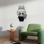 Labubu Silhouette Metal Wall Art – Cute Monster Design - KAFGP050