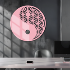 Lotus Mandala Silhouette Metal Wall Art – Sacred Geometry Design - KAFGP056