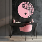 Lotus Mandala Silhouette Metal Wall Art – Sacred Geometry Design - KAFGP056