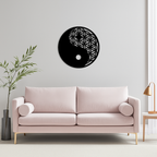 Lotus Mandala Silhouette Metal Wall Art – Sacred Geometry Design - KAFGP056
