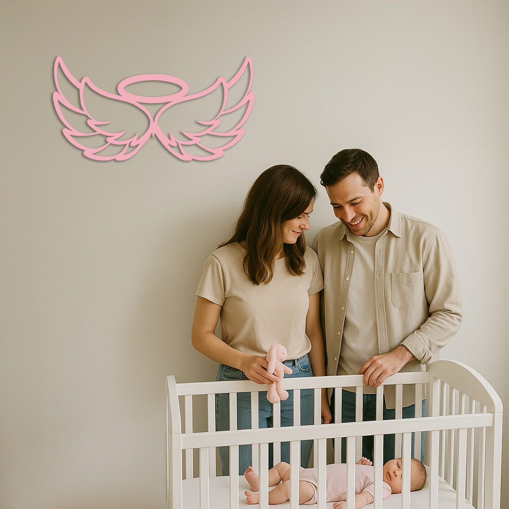 Angel Halo with Wings Metal Wall Art – Spiritual Silhouette Design - KAFGP062