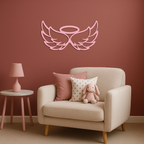 Angel Halo with Wings Metal Wall Art – Spiritual Silhouette Design - KAFGP062