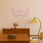 Angel Halo with Wings Metal Wall Art – Spiritual Silhouette Design - KAFGP062