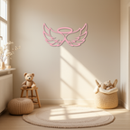 Angel Halo with Wings Metal Wall Art – Spiritual Silhouette Design - KAFGP062