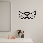 Angel Halo with Wings Metal Wall Art – Spiritual Silhouette Design - KAFGP062