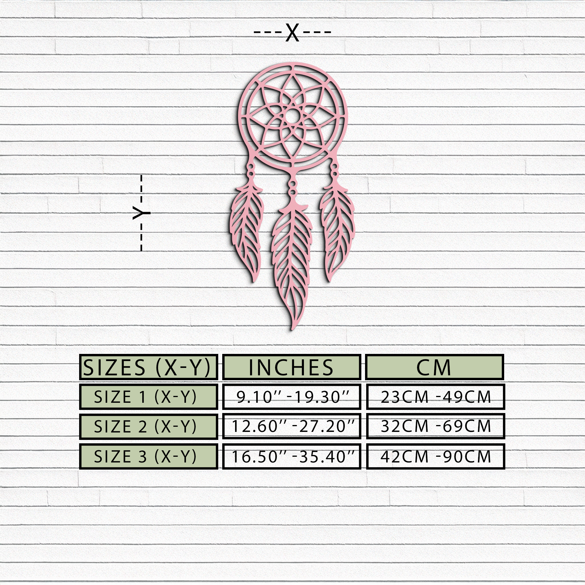 Dreamcatcher Silhouette Metal Wall Art – Boho Feather Design - KAFGP065