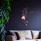 Tinkerbell Fairy Silhouette Metal Wall Art – Whimsical Fantasy Decor - KAFGP072