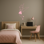Tinkerbell Fairy Silhouette Metal Wall Art – Whimsical Fantasy Decor - KAFGP072