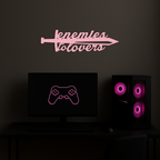 Enemies to Lovers Sword Quote Metal Wall Art – Romantic Typography Decor - KAFGP094