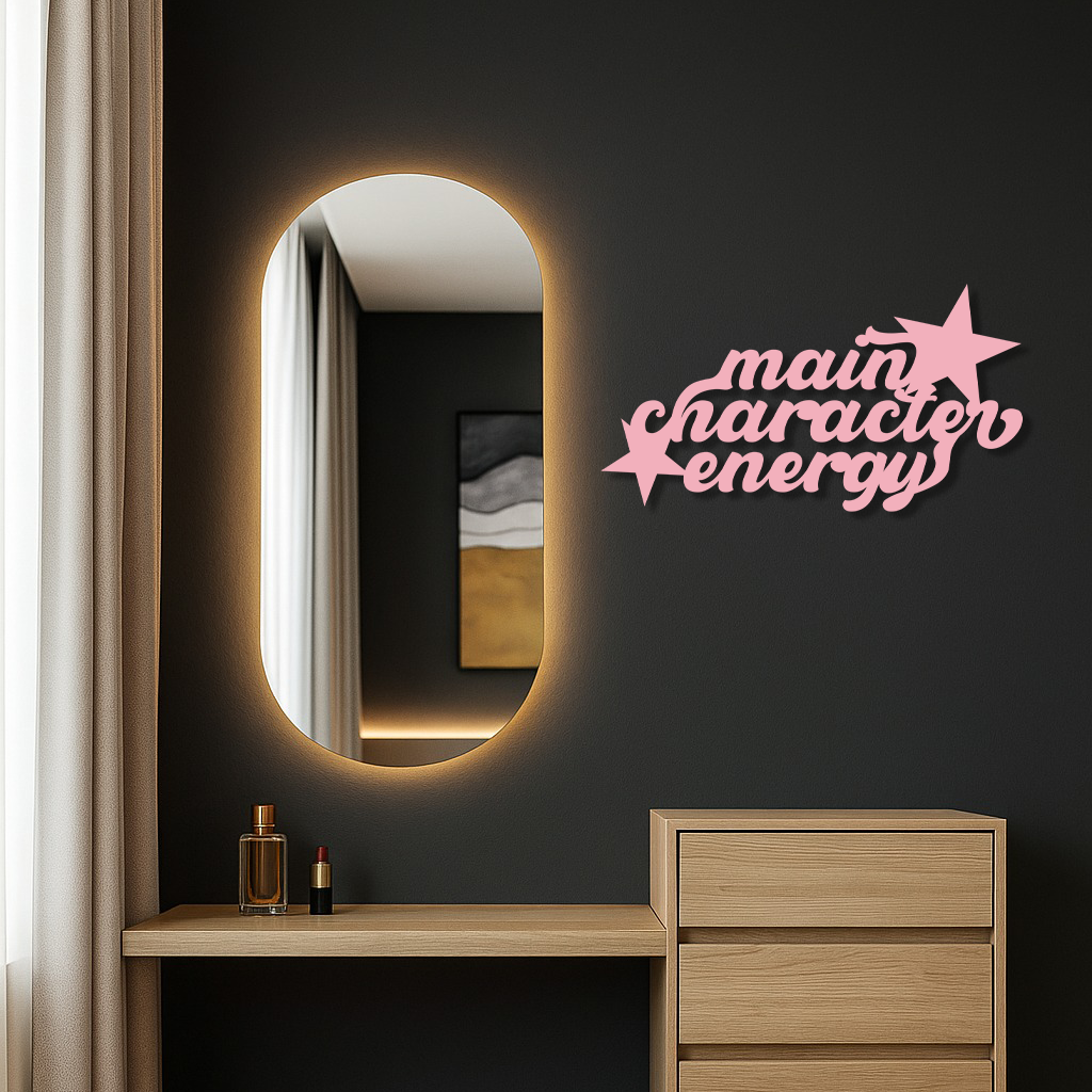 Main Character Energy Metal Wall Art – Bold Motivational Quote Sign - KAFGP098