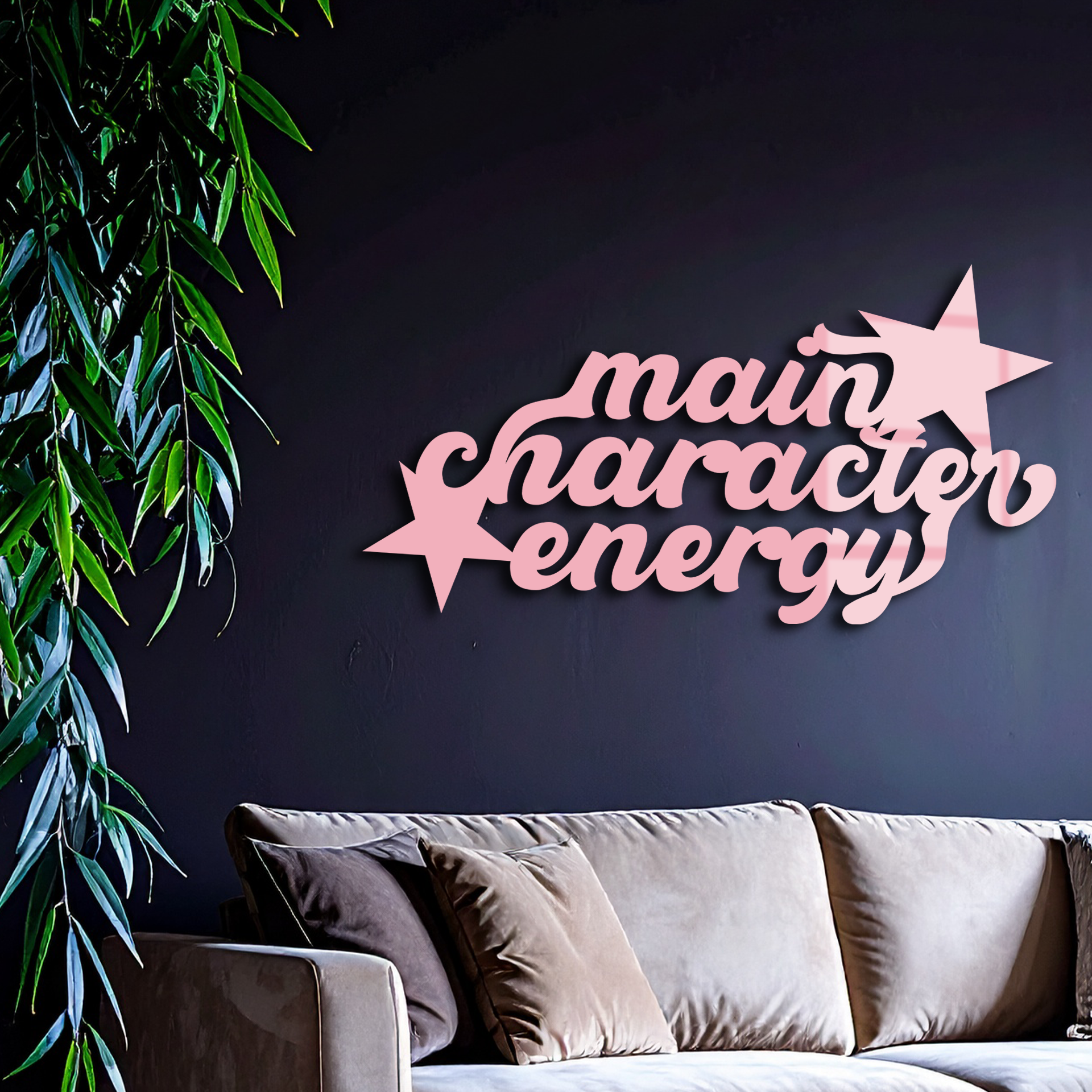 Main Character Energy Metal Wall Art – Bold Motivational Quote Sign - KAFGP098