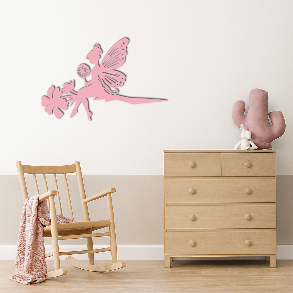 Enchanted Fairy on Flower Metal Wall Art – Garden & Outdoor Decor - KAFGP137