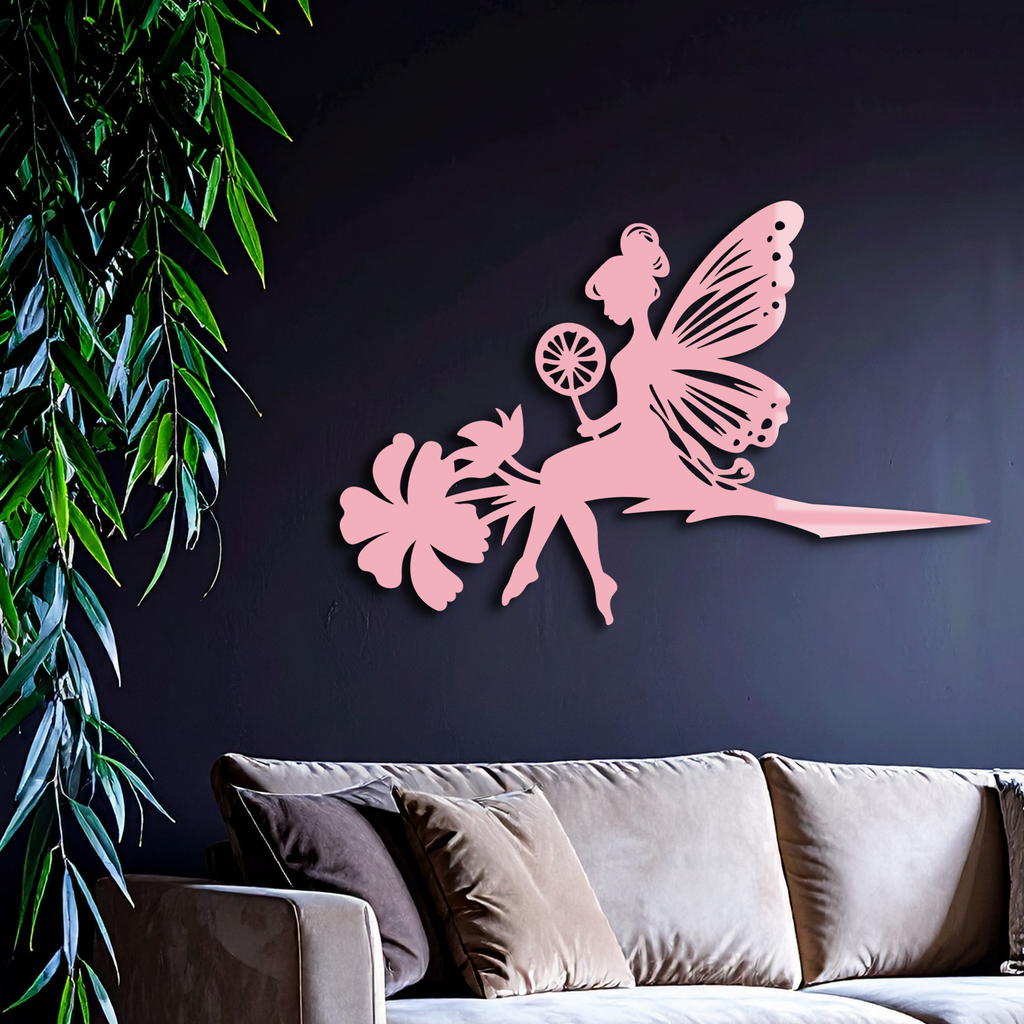 Enchanted Fairy on Flower Metal Wall Art – Garden & Outdoor Decor - KAFGP137