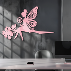 Enchanted Fairy on Flower Metal Wall Art – Garden & Outdoor Decor - KAFGP137