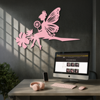 Enchanted Fairy on Flower Metal Wall Art – Garden & Outdoor Decor - KAFGP137