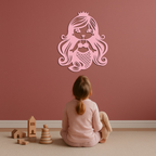 Pink Mermaid Silhouette Metal Wall Art – Cute Ocean Fantasy Wall Decor for Girls - KAFGP152