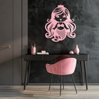 Pink Mermaid Silhouette Metal Wall Art – Cute Ocean Fantasy Wall Decor for Girls - KAFGP152