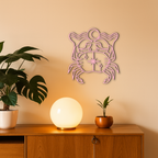 Cancer Zodiac Sign Silhouette – Pink Metal Wall Art - KAFGP164