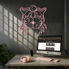 Cancer Zodiac Sign Silhouette – Pink Metal Wall Art - KAFGP164