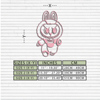Labubu Bunny Costume Silhouette Modern Home Décor - Pink Metal Wall Art - KAFGP167