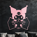 Kuromi Character Silhouette – Pink Metal Wall Art - KAFGP168