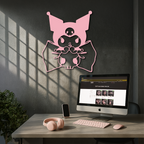 Kuromi Character Silhouette – Pink Metal Wall Art - KAFGP168