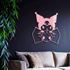 Kuromi Character Silhouette – Pink Metal Wall Art - KAFGP168
