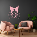 Kuromi Character Silhouette – Pink Metal Wall Art - KAFGP168
