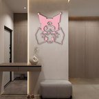 Kuromi Character Silhouette – Pink Metal Wall Art - KAFGP168