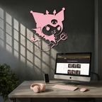 Kuromi Devil Girl Silhouette – Pink Metal Wall Art Home Decoration - KAFGP169