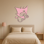 Kuromi Devil Girl Silhouette – Pink Metal Wall Art Home Decoration - KAFGP169