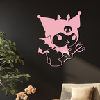 Kuromi Devil Girl Silhouette – Pink Metal Wall Art Home Decoration - KAFGP169