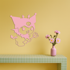Kuromi Devil Girl Silhouette – Pink Metal Wall Art Home Decoration - KAFGP169