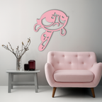Powerpuff Girl Silhouette Modern Wall Art – Pink Metal Home Décor - KAFGP171