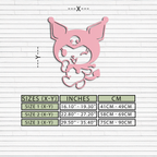 Cute Kuromi Winking Silhouette – Pink Metal Wall Art for Modern Décor - KAFGP172
