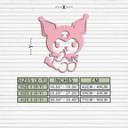 Kuromi Sitting Pose Cute Pink Metal Wall Art – Modern Anime Inspired Home Decor - KAFGP173