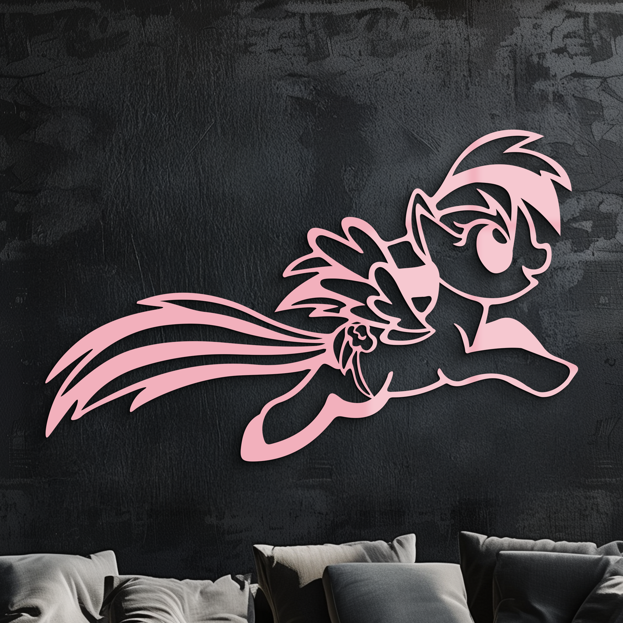 My Little Pony Flying Silhouette – Pink Metal Wall Art - KAFGP174