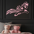 My Little Pony Flying Silhouette – Pink Metal Wall Art - KAFGP174