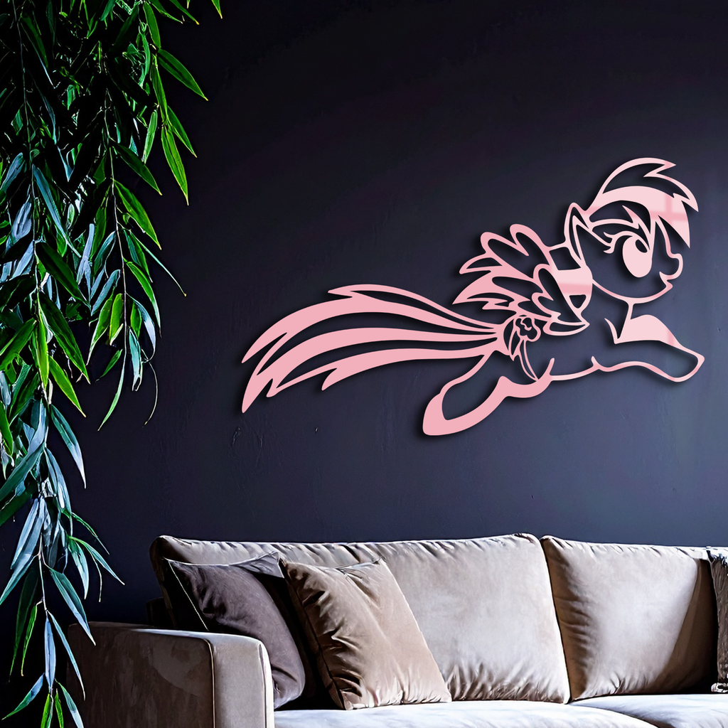 My Little Pony Flying Silhouette – Pink Metal Wall Art - KAFGP174
