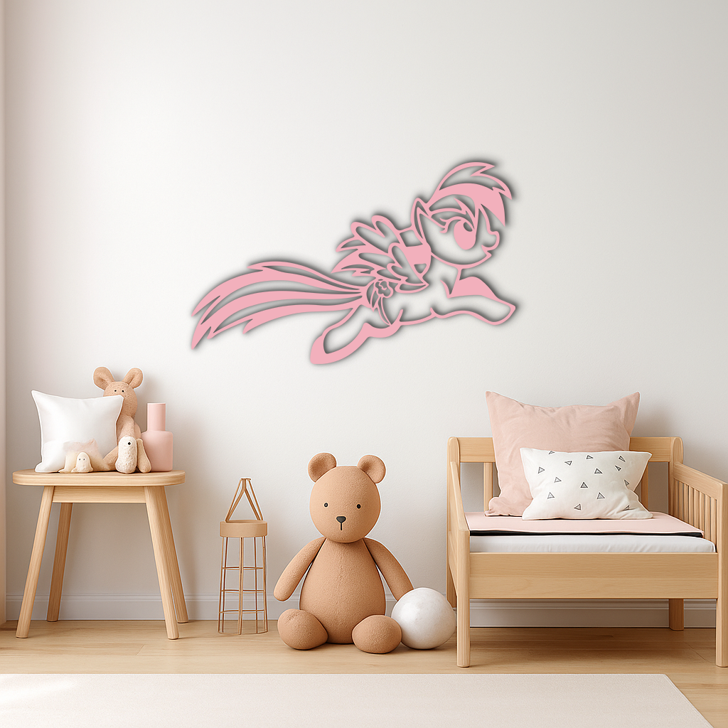 My Little Pony Flying Silhouette – Pink Metal Wall Art - KAFGP174