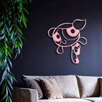 Pink Powerpuff Girl Metal Wall Art – Cartoon Inspired Modern Home Decor - KAFGP178