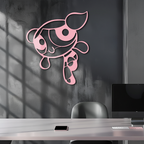 Pink Powerpuff Girl Metal Wall Art – Cartoon Inspired Modern Home Decor - KAFGP178